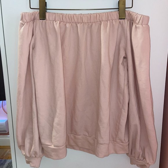 Over-The-Shoulder Sweater || Light Pink - Picture 1 of 7